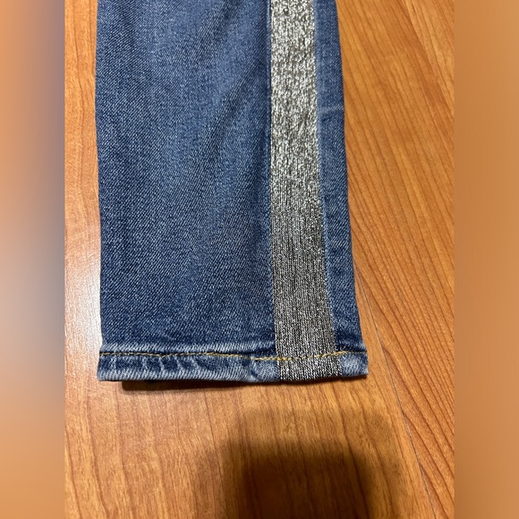 7 For All Mankind Jeans High Waist Ankle Skinny Silver Stripe Size 30 - Picture 3 of 13